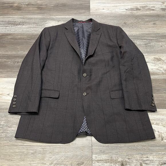 Vintage Daks Johnston & Murphy Brown Mens XL Wool 2 Button Sports Blazer Jacket - Picture 1 of 14
